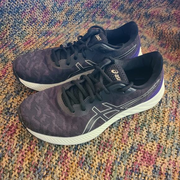 Asics Shoes Womens 7.5 Gel‎ Excite 8 Running Sneakers 1012B085 Black & .Purple - Picture 4 of 8